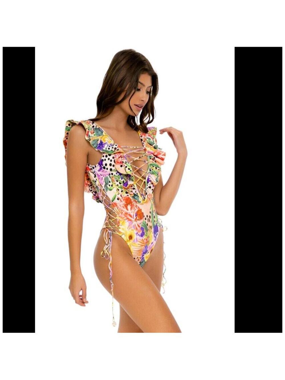 Luli Fama Shocking Floral One Piece Swim